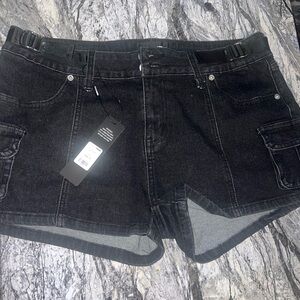 Fashion Nova Black Jean Shorts